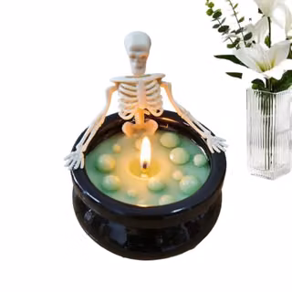 Une bougie d'un squelette qui prend son bain, pour découvrir ce qu'il se passe en dessous (ai-review B0H6MRCMRN)