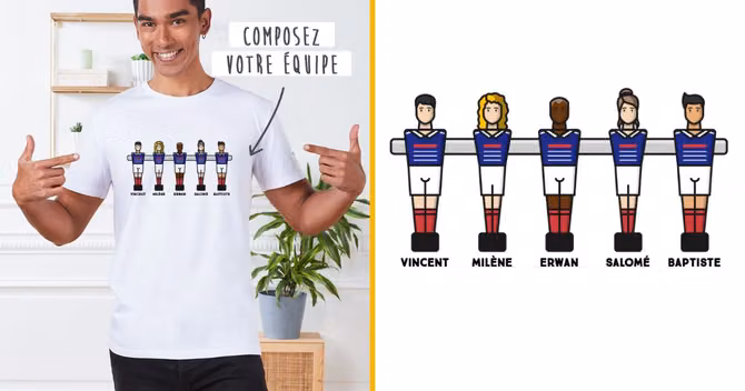 T Shirt Equipe Babyfoot Personnalise
